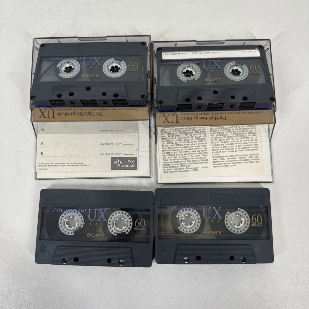 Sony UX 60 Cassette Tapes Type II High Bias Chrome Vintage Audio Used Lot of 4